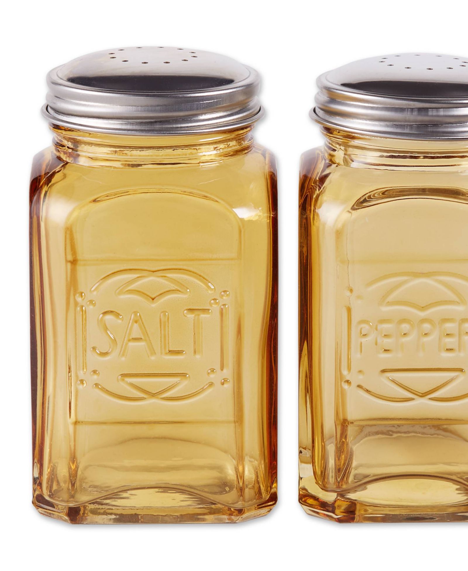 Набор из 2 стаканов для соли и перца RSVP International Retro Glass Amber, ретро-стиль, 8 унций