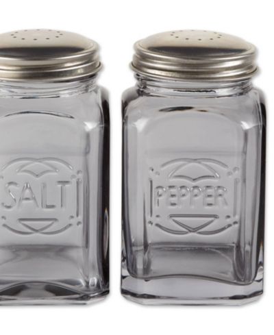 RSVP International Retro Glass Gray 2 Piece 8 Ounce Retro Style Salt Pepper Set