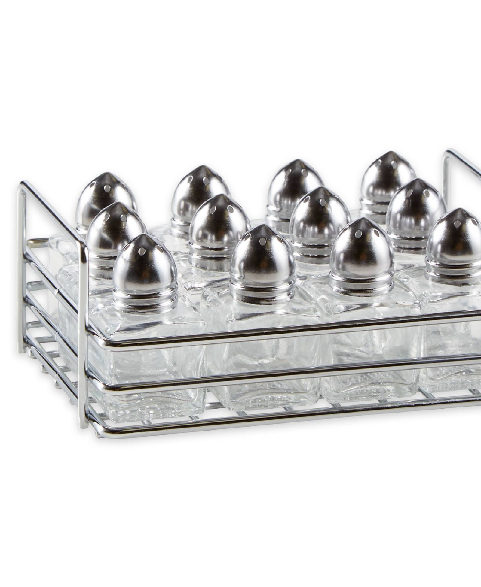 Набор мини-солонок и перечниц RSVP International Glass Stainless Steel 13 Piece 1/2 Ounce Mini Salt Pepper Shaker Set