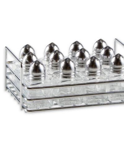 RSVP International Glass Stainless Steel 13 Piece 1/2 Ounce Mini Salt Pepper Shaker Set