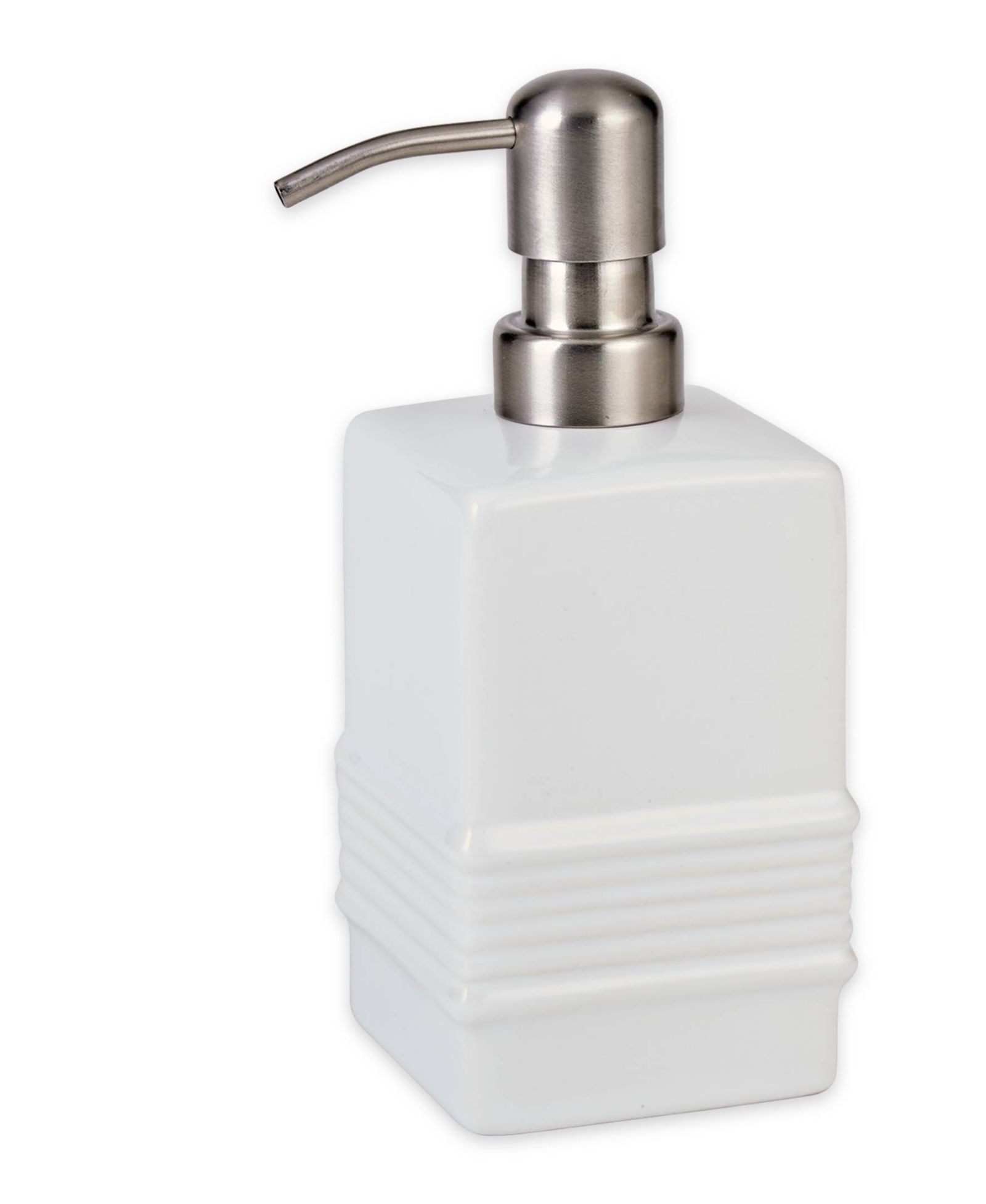 Дозатор для мыла RSVP International Ceramic Stoneware и Stainless Steel 2.5x6.5"