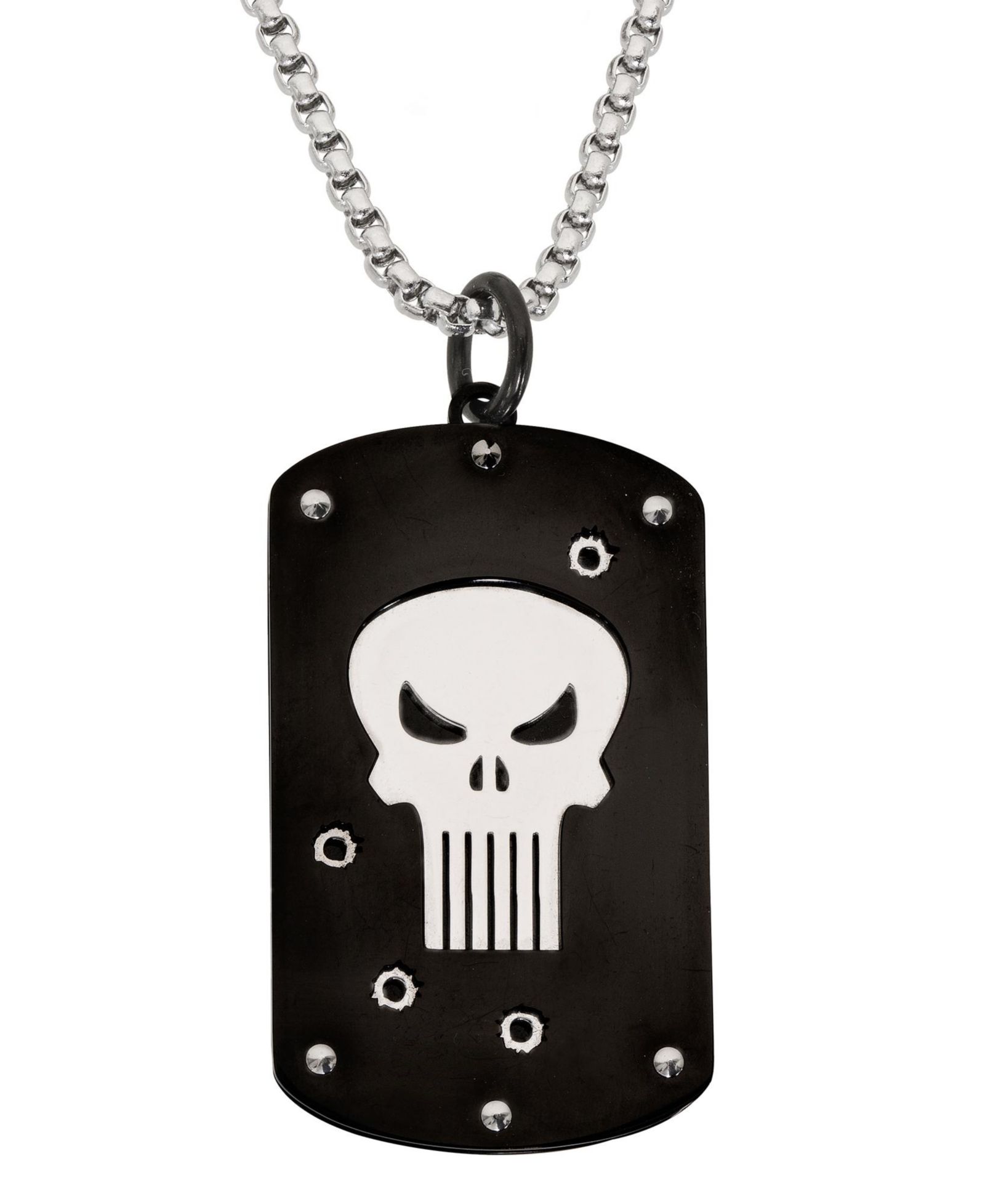 Подвеска Marvel The Punisher из нержавеющей стали (316L) с цепью Box 22''