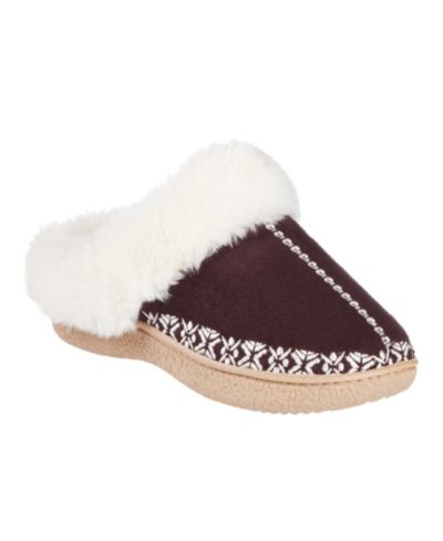 Isotoner Signature Women's Clara Faux-Fur-Trim Clog Slippers