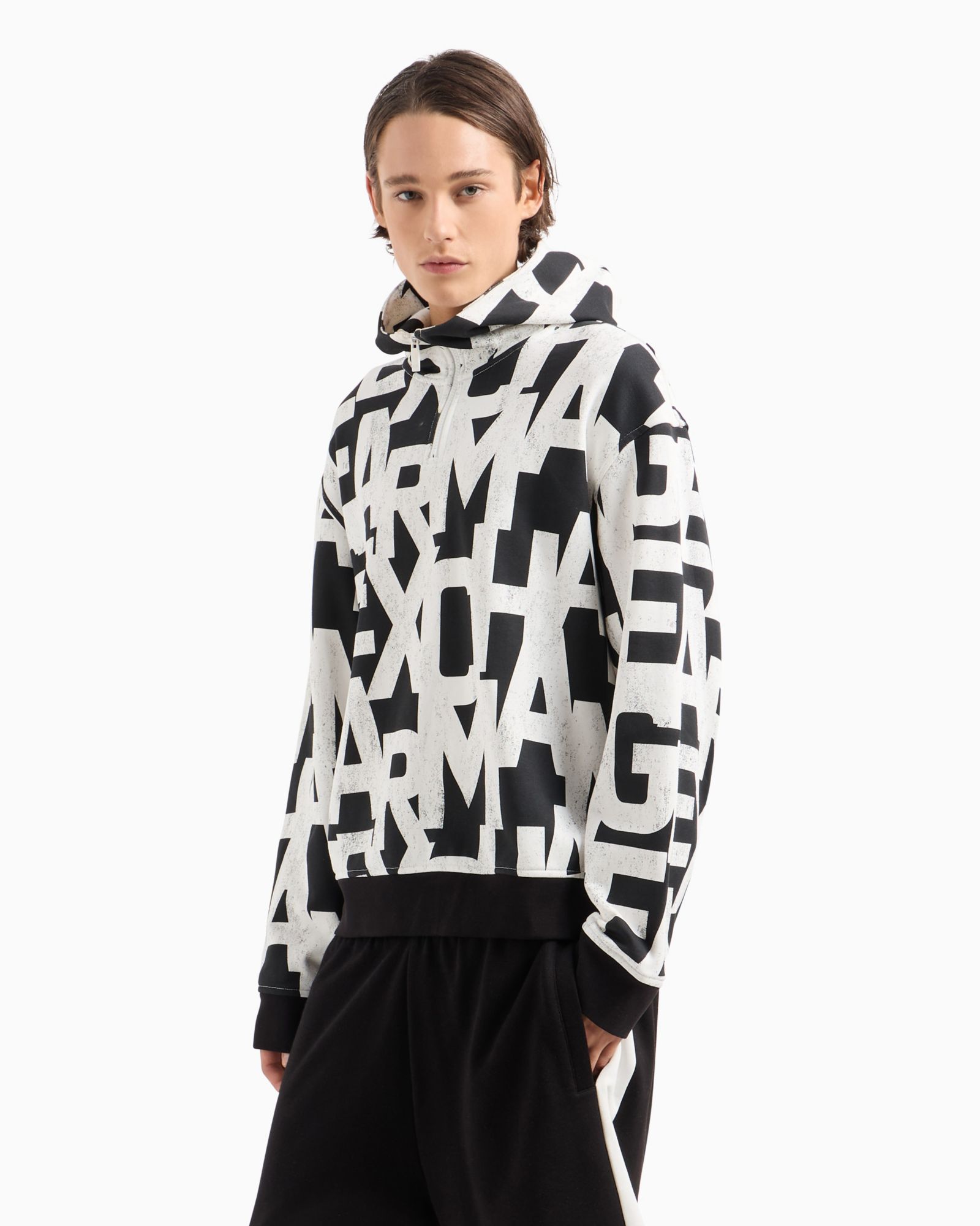 A|X Armani Exchange Men's Long Sleeve Logo Print Hoodie