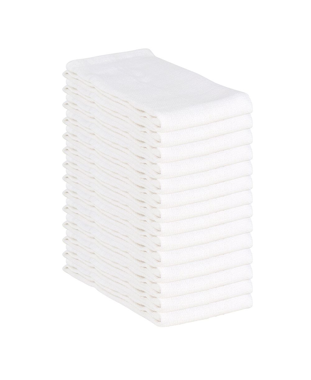 Arkwright Home Huck Cotton Multi-Purpose, Reusable 12 Pack Cleaning Towels, 16x26