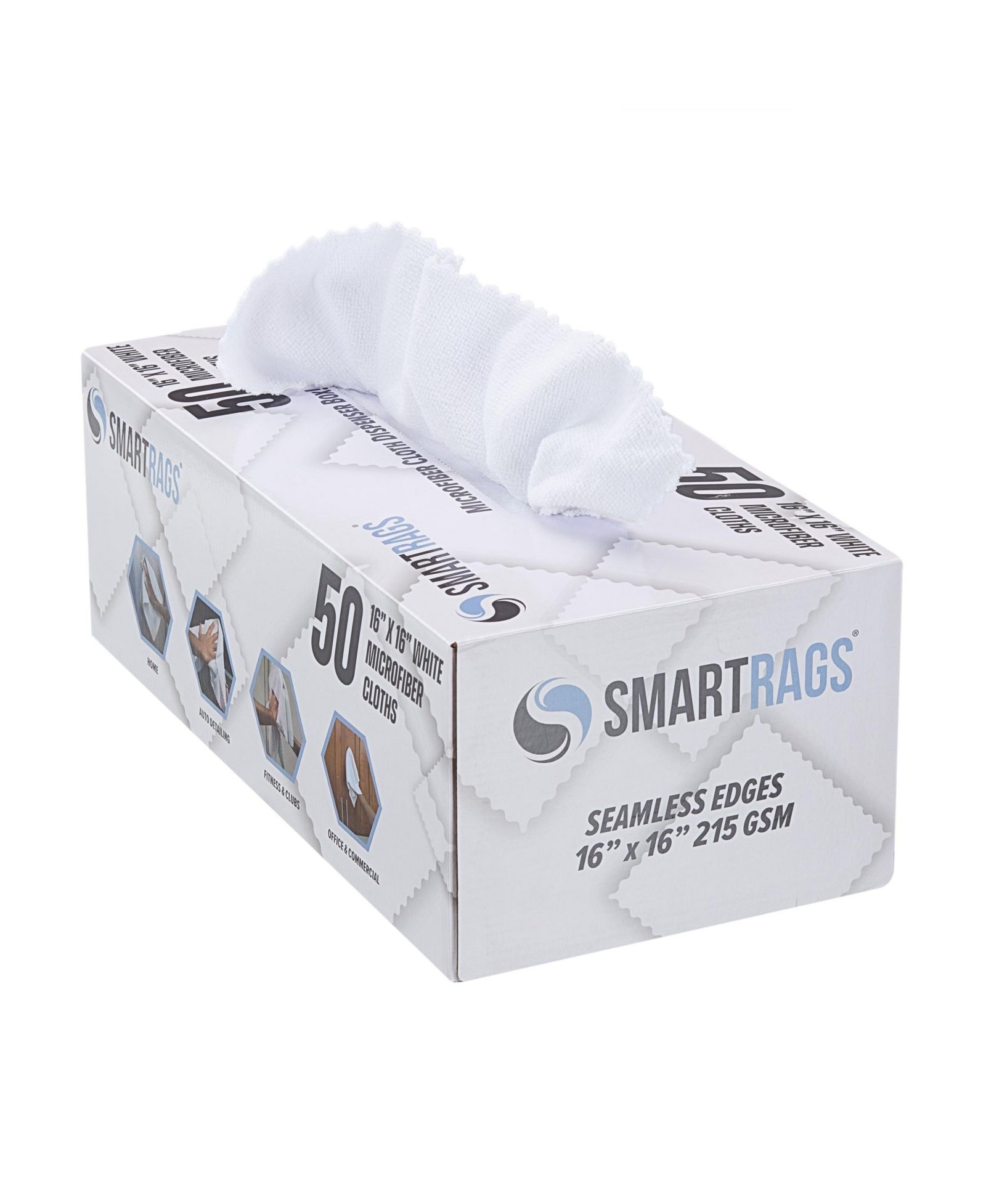Arkwright Home SmartRags XL Microfiber Cleaning Cloths Box of 50, 35 Grams, 16x16, Reusable Multi-Purpose