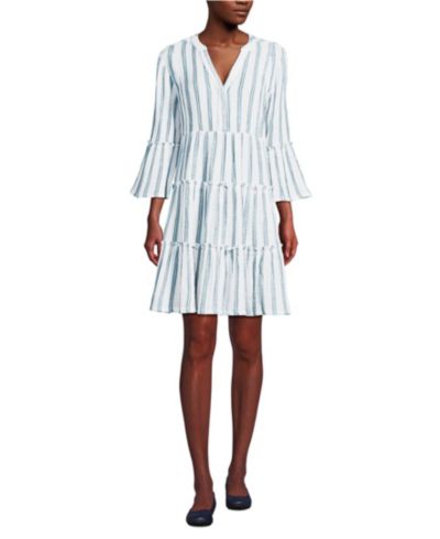 Lands' End Women's Gauze Tiered Dress