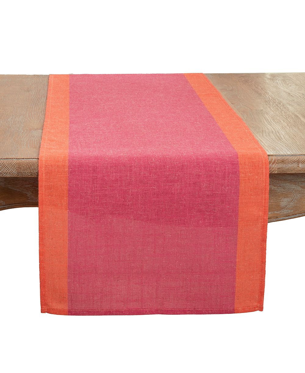 Saro Lifestyle Multicolored Band Table Runner, 16"x72"