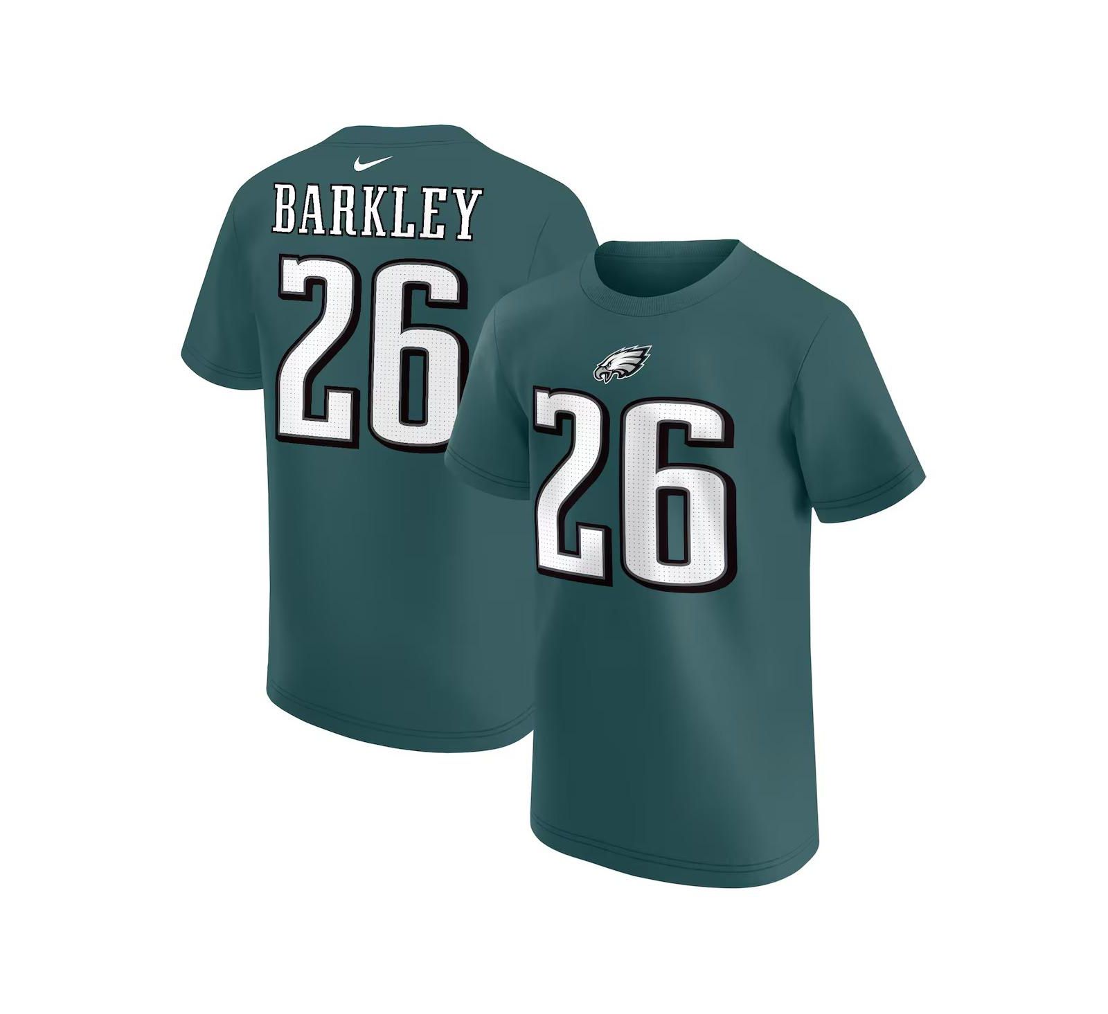 Детская футболка Nike Saquon Barkley Midnight Green Philadelphia Eagles Player Name & Number