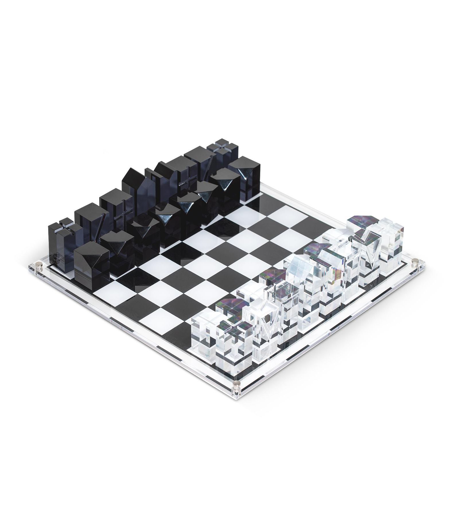 Шахматы Bey-Berk Acrylic 28 Piece Set, King Measure 3", Board 14" x 14"