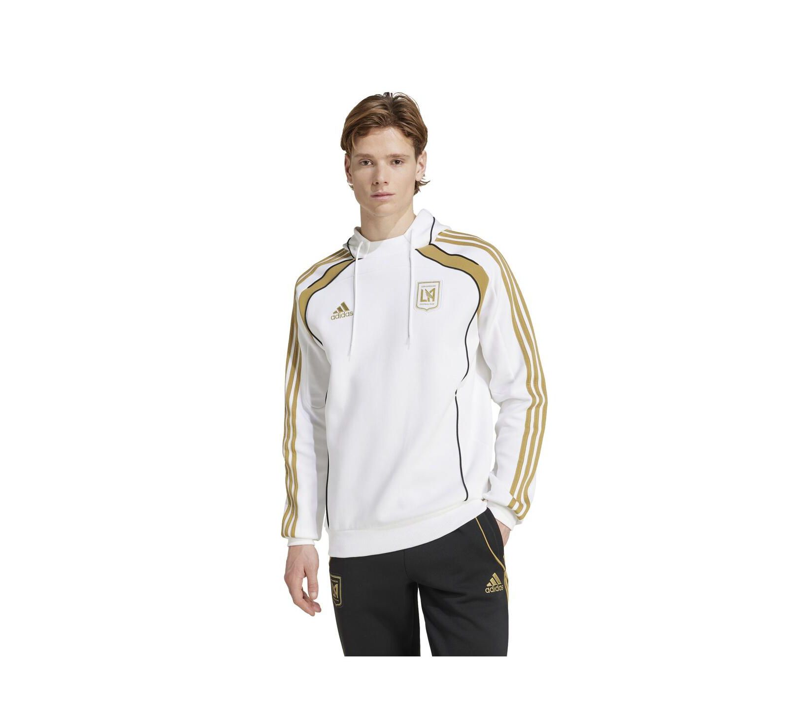 Adidas Men's White LAFC 2025 Travel Pullover Hoodie