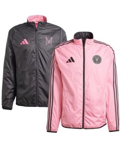 Adidas Men's Pink/Black Inter Miami CF 2025 Anthem Reversible Full-Zip Jacket