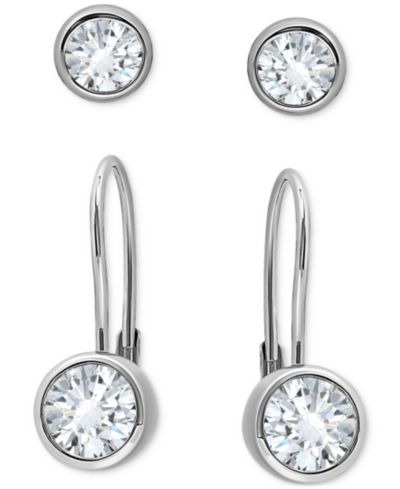 Giani Bernini Набор из 2 пар серебряных серег с камнями Cubic Zirconia