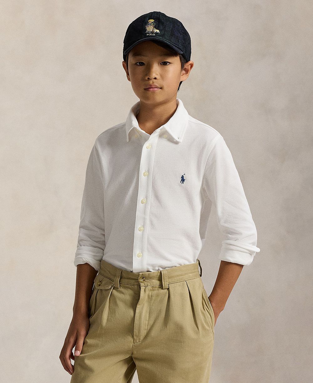 Детская хлопковая рубашка Polo Ralph Lauren
