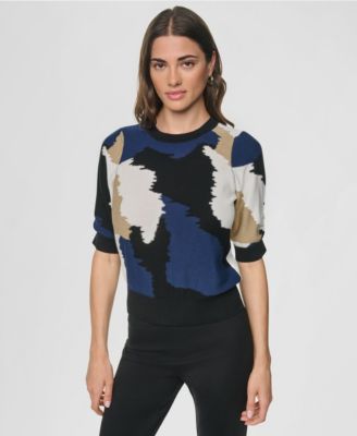 Женский свитер DKNY Printed Puff-Sleeve