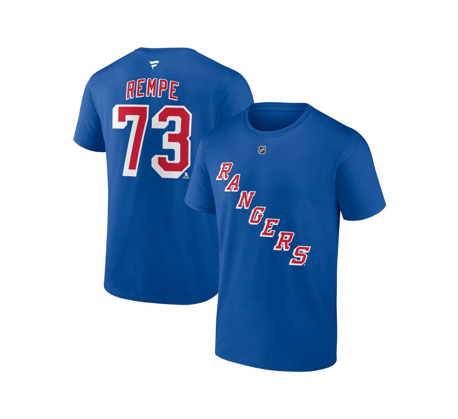 Мужская футболка Fanatics Matt Rempe New York Rangers