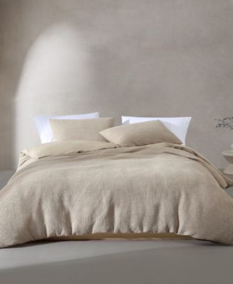 Calvin Klein Microwaffle Melange 3 Piece Duvet Cover Set, Queen
