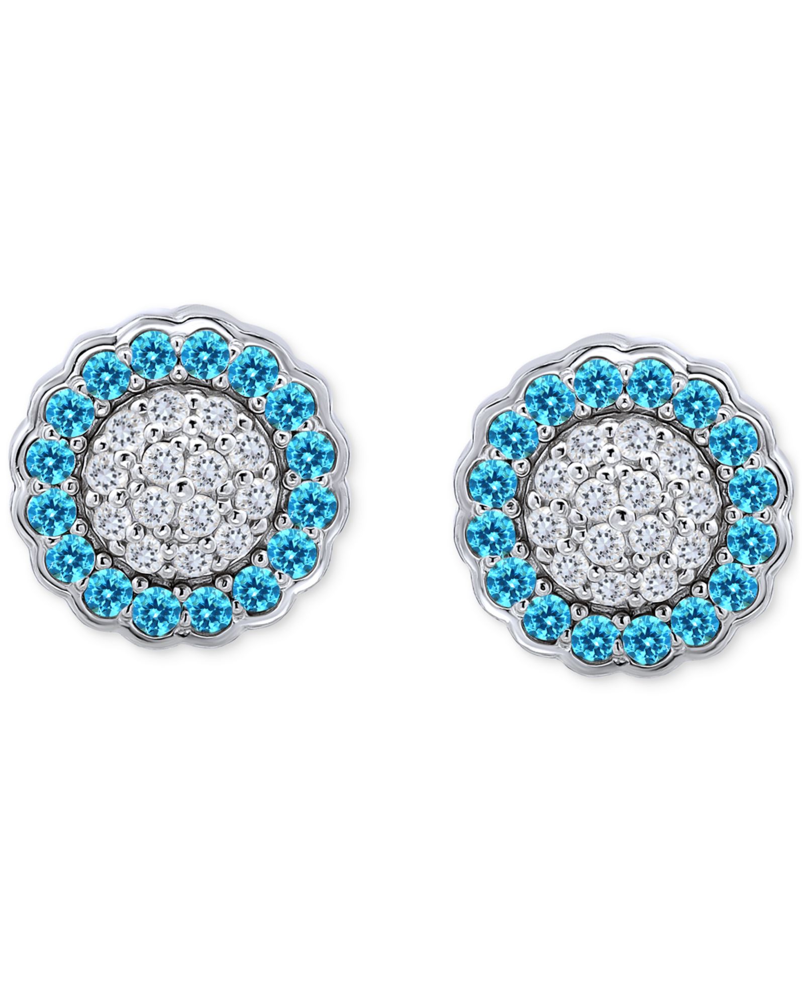 Giani Bernini серьги-гвоздики Blue & White