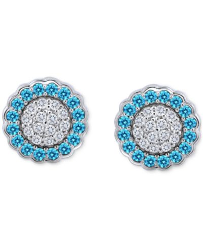 Giani Bernini серьги-гвоздики Blue & White