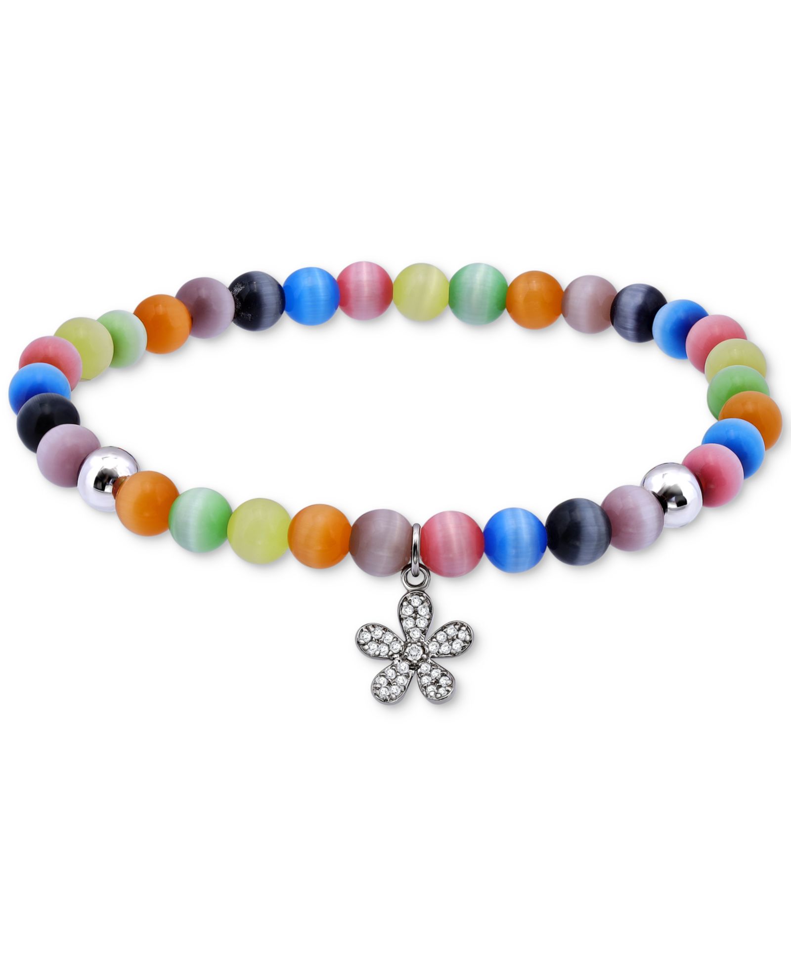 Браслет Giani Bernini Cubic Zirconia & Multicolor Catseye Flower в стерлинговом серебре