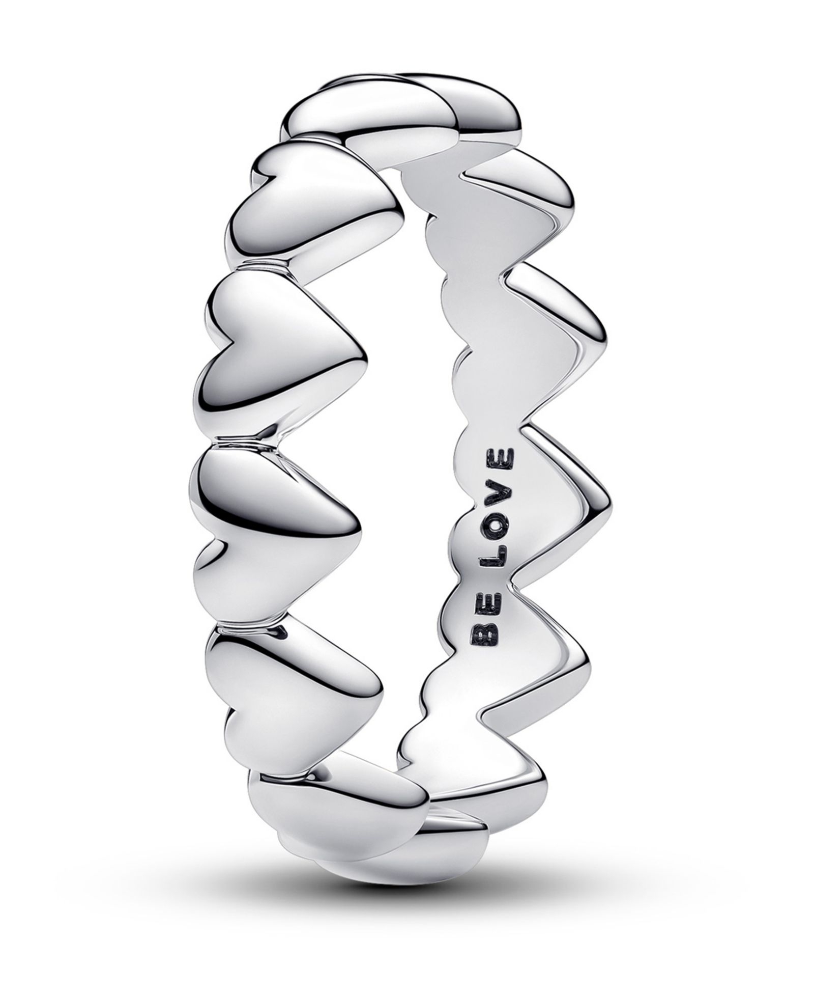 Pandora Sterling Silver Row of Hearts Ring