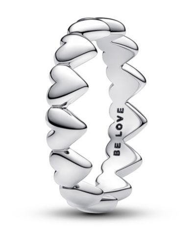 Pandora Sterling Silver Row of Hearts Ring
