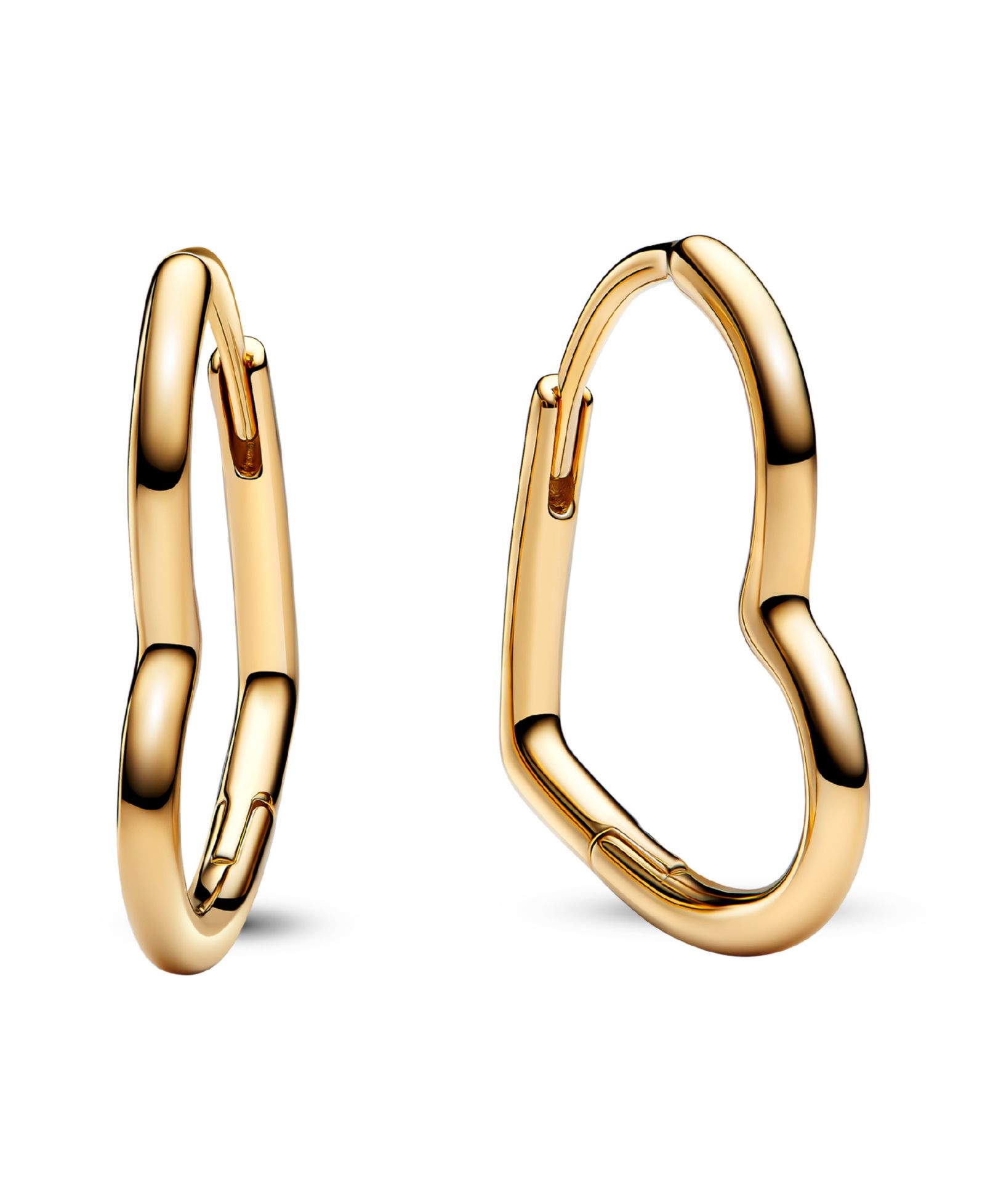 Серьги-кольца Pandora 14K Gold-Plated Asymmetrical Heart