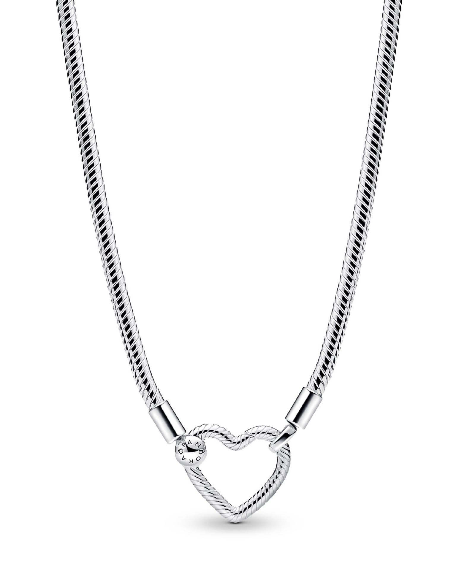 Ожерелье Pandora Sterling Silver Heart Closure Snake Chain
