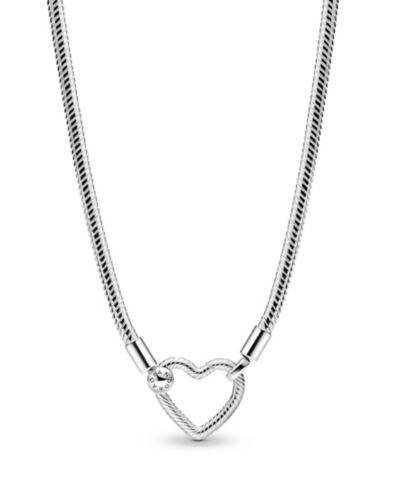 Ожерелье Pandora Sterling Silver Heart Closure Snake Chain
