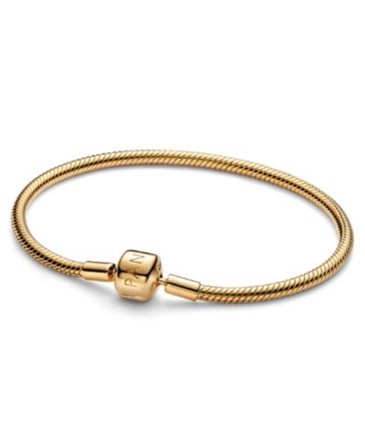 Браслет Pandora 14K Gold-Plated Barrel Clasp Snake Chain