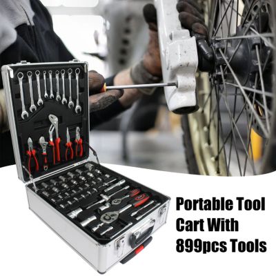 Streamdale Furniture  14.37 Hand Tool Box With 4 Layers Of Toolset And Wheels