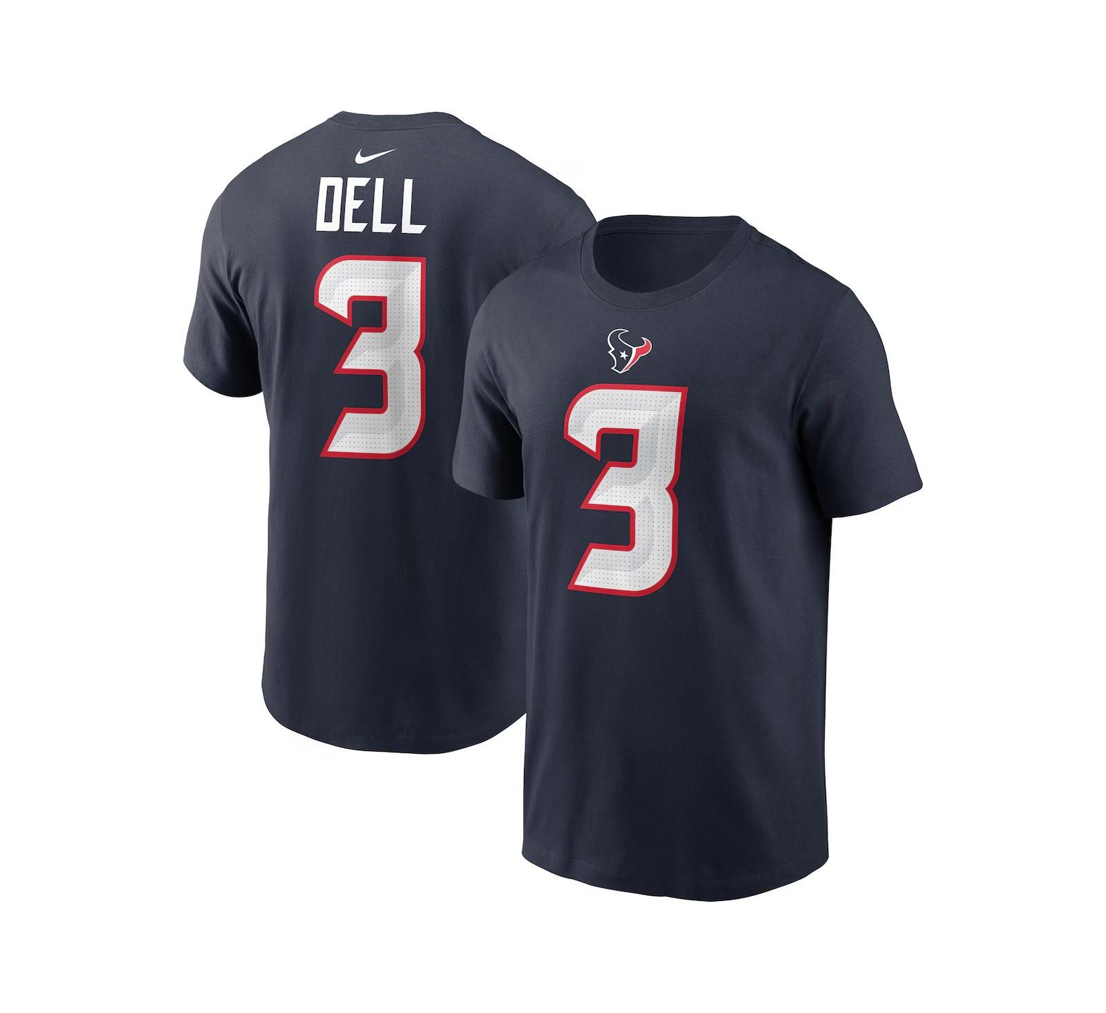 Мужская майка Nike Dell Navy Houston Texans Player Name & Number T-Shirt