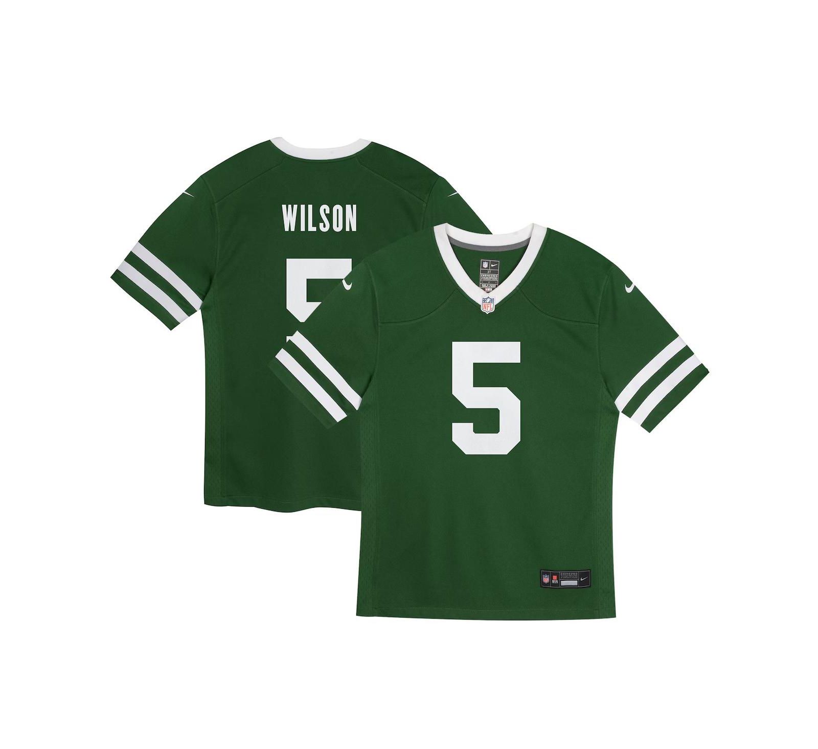 Детская джерси Nike Garrett Wilson Legacy Green New York Jets