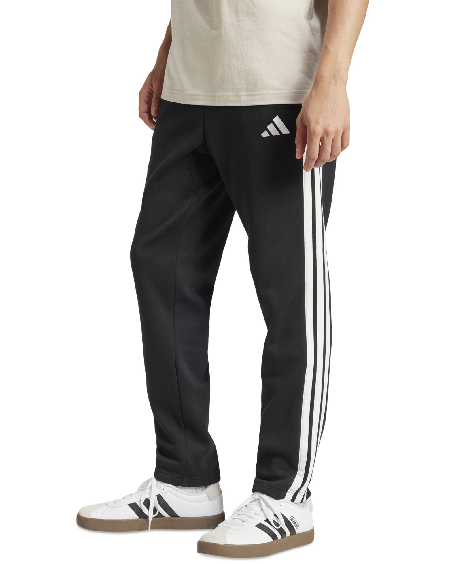 adidas Мужские спортивные брюки Essentials 3-Stripes Regular Open Hem Fleece