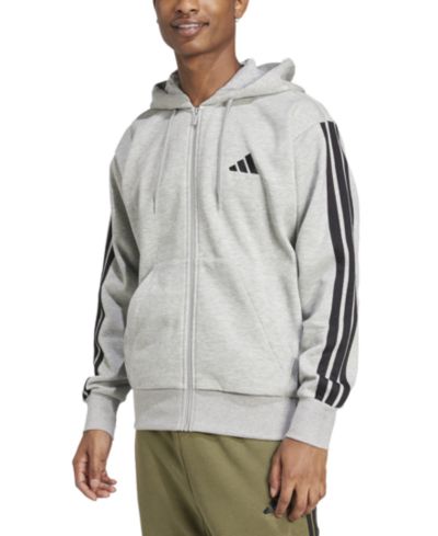 adidas Мужской флисовый худи на молнии Regular-Fit с 3 полосками