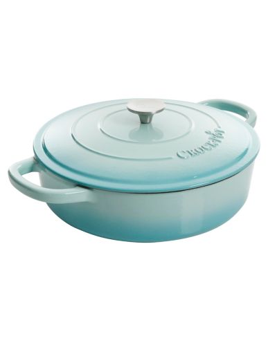 Брайзер Crock Pot Artisan 5 Quart Cast Iron с крышкой из боросиликатного стекла - Red