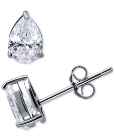Серьги-гвоздики Giani Bernini Cubic Zirconia Pear Solitaire