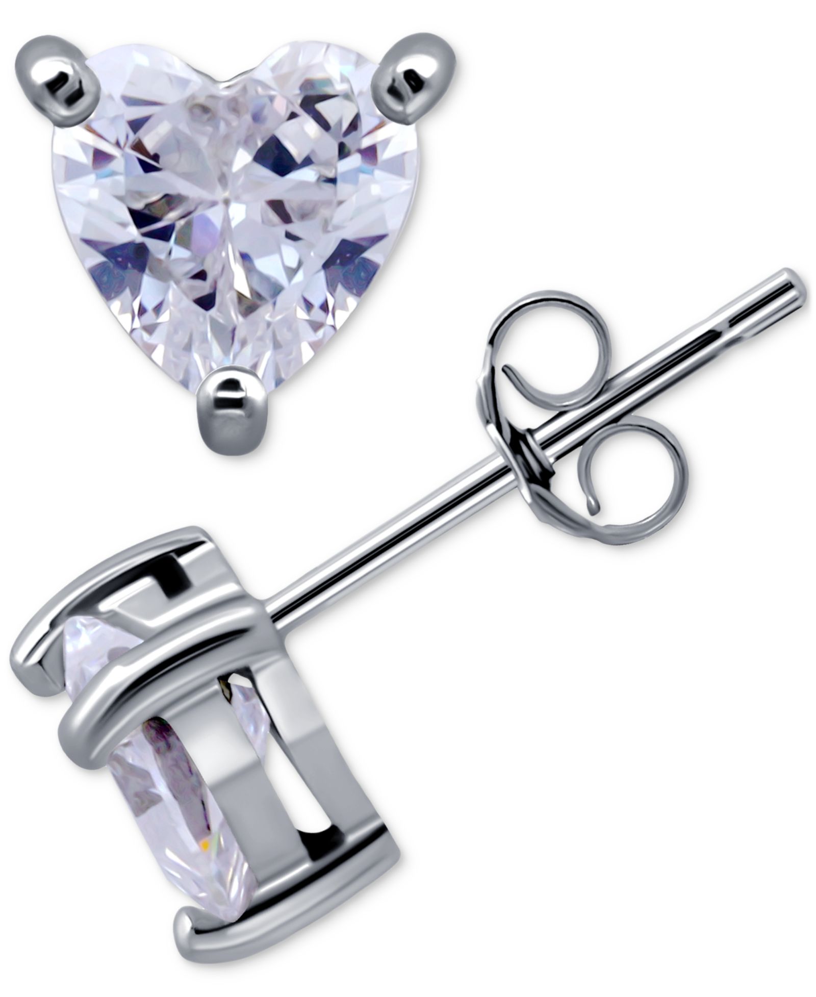 Giani Bernini серьги-гвоздики Cubic Zirconia Heart Solitaire