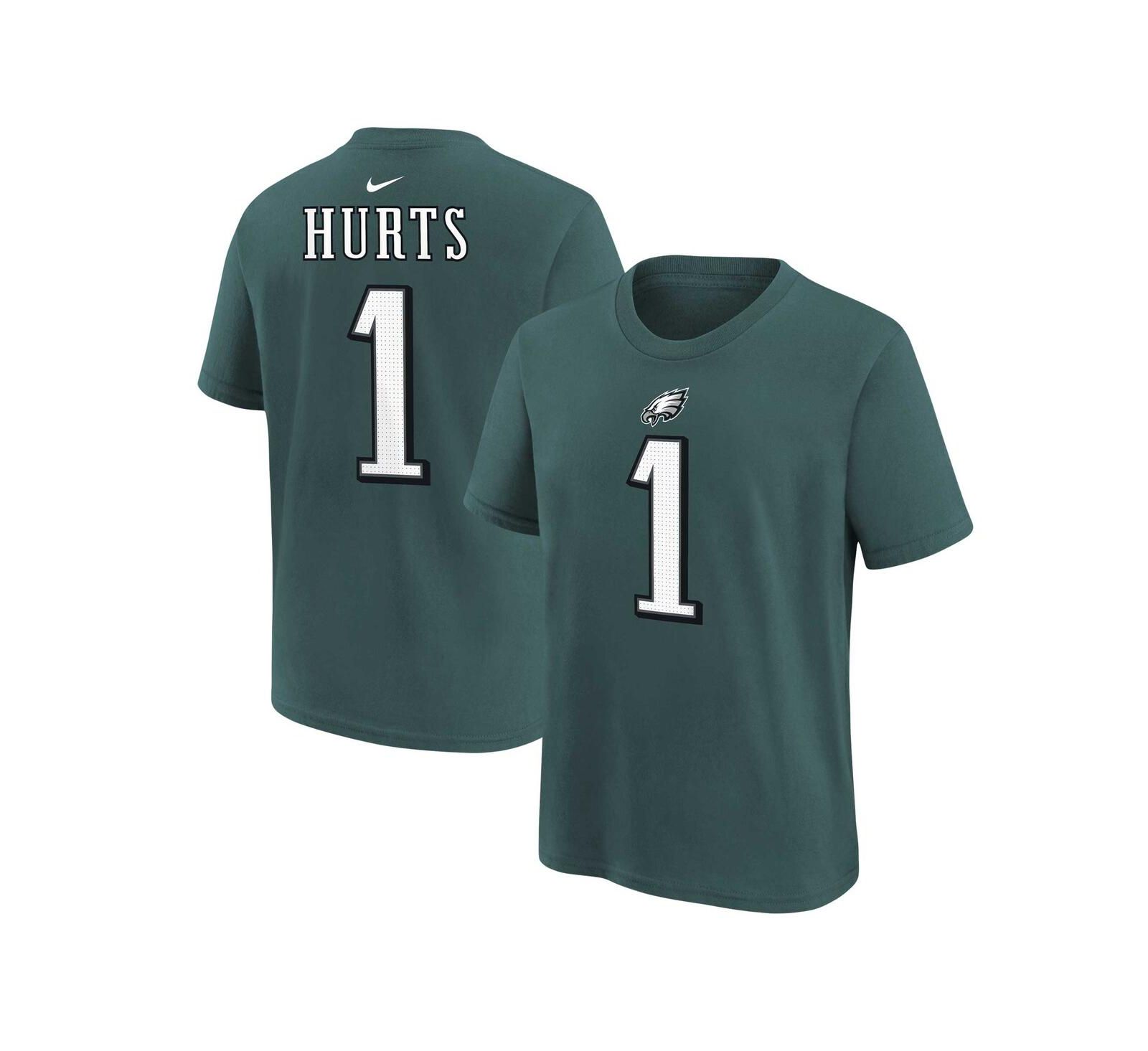 Nike Big Boys and Girls Jalen Hurts Midnight Green Philadelphia Eagles Player Name & Number T-Shirt