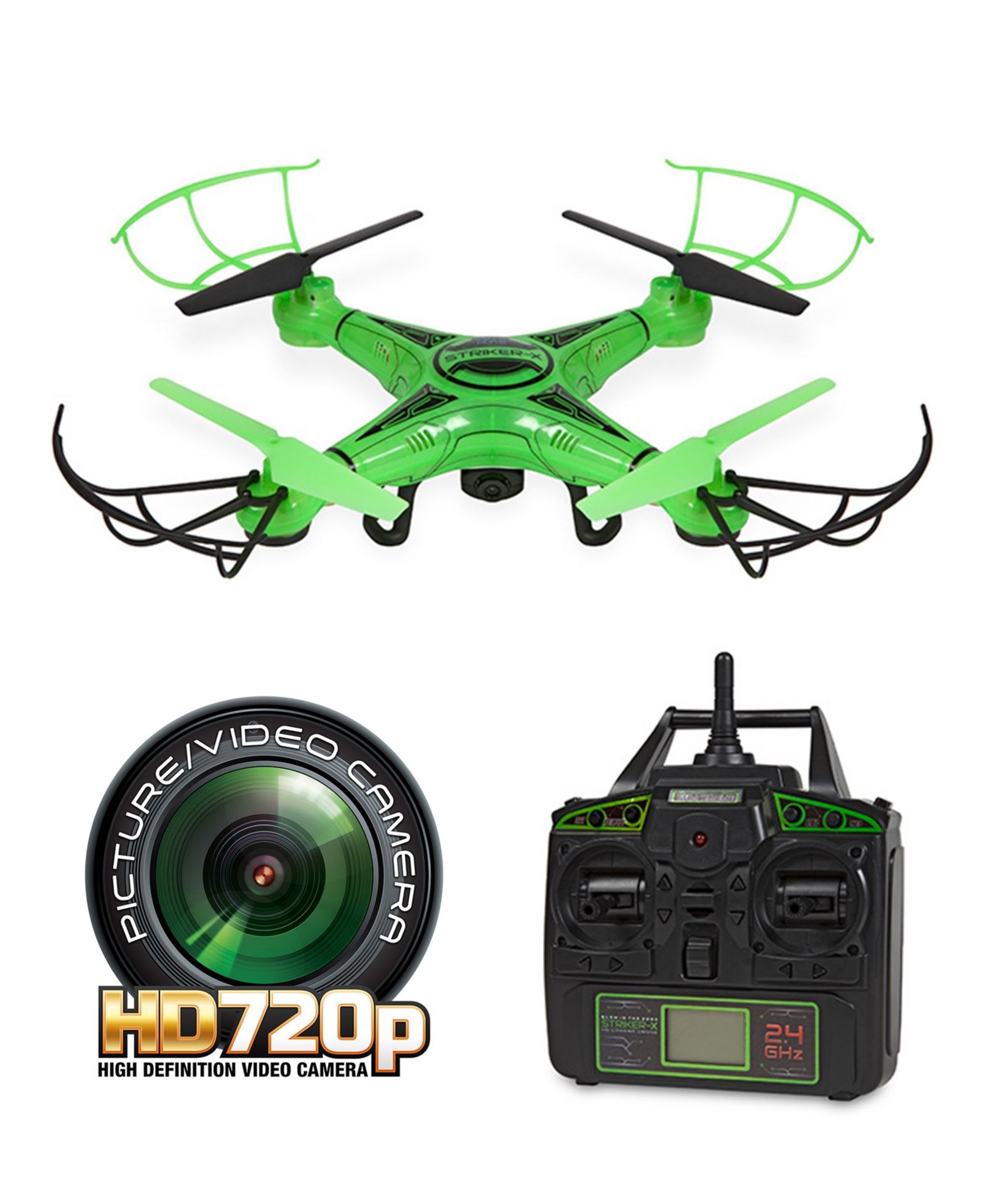 World Tech Toys дрон-квадрокоптер Striker-X с HD камерой 2.4GHz 4.5CH RC