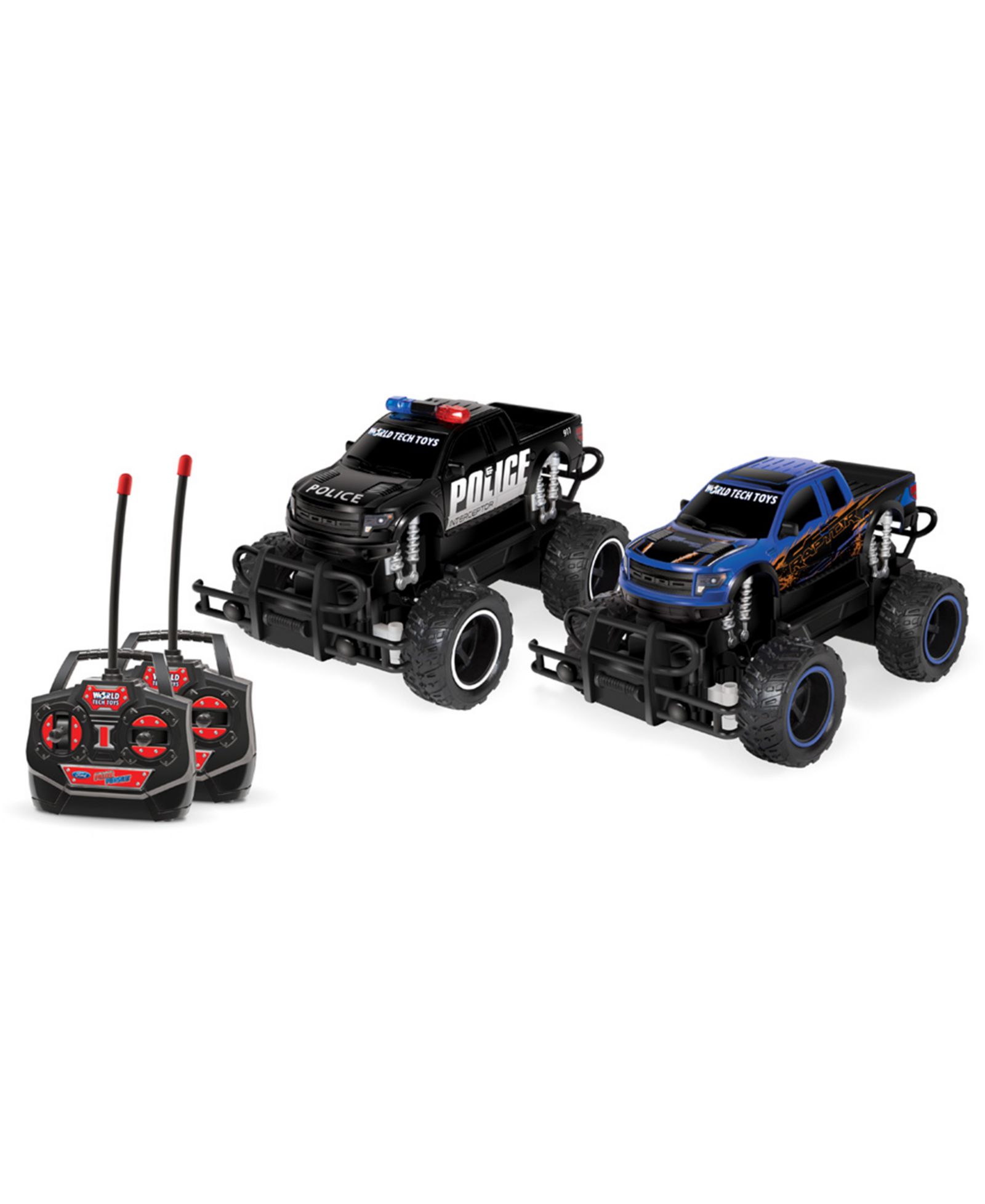 Радиоуправляемый монстр-трак World Tech Toys Ford F-150 SVT Raptor Police Pursuit 1:24 RTR Electric RC Double Pack