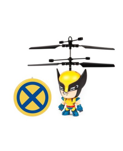 World Tech Toys 3.5 Inch Marvel Wolverine Big Head UFO Remote Control Flying Figure Helicopter