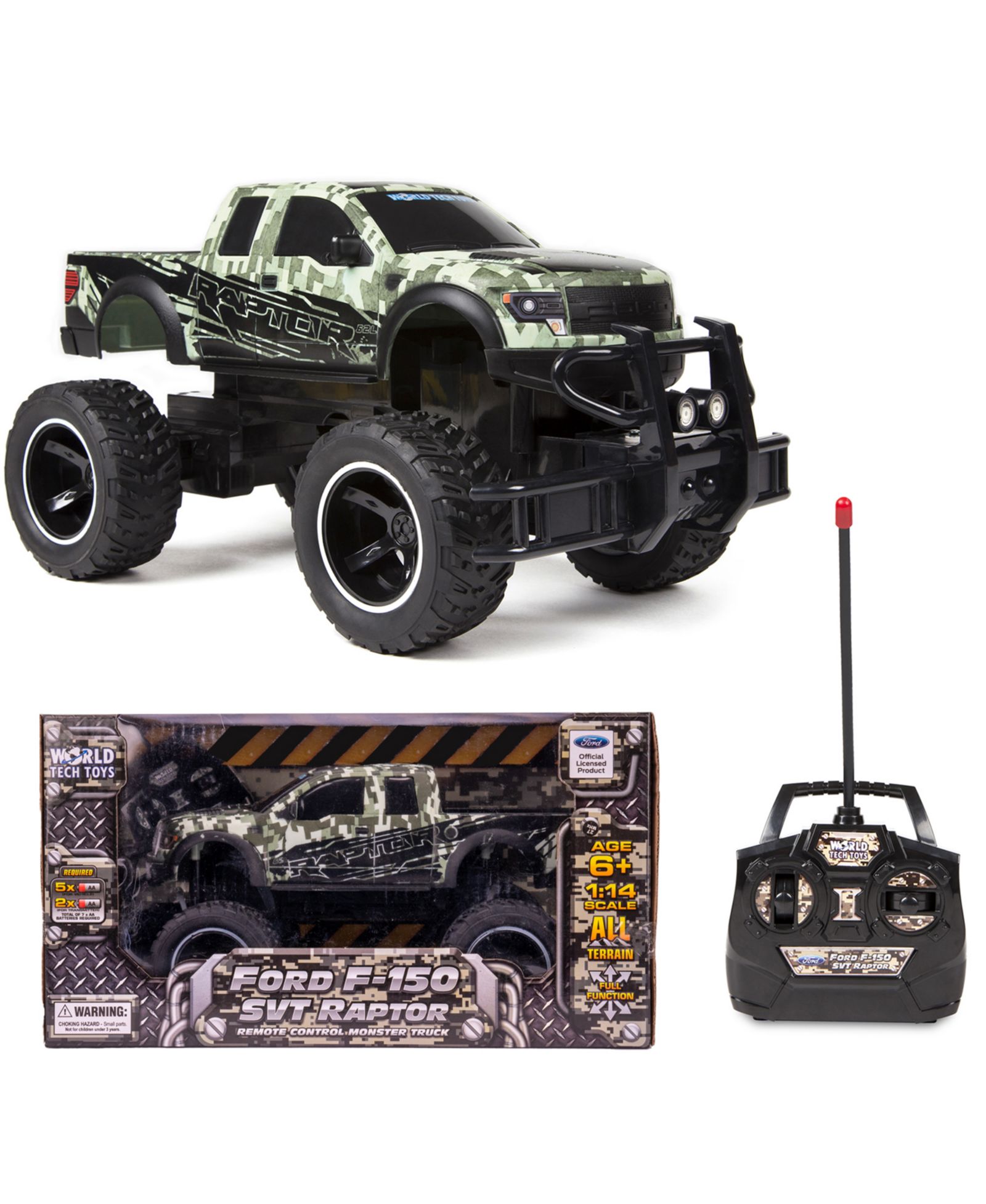 RC-грузовик World Tech Toys Ford F-150 SVT Raptor Digital Camo 1:14