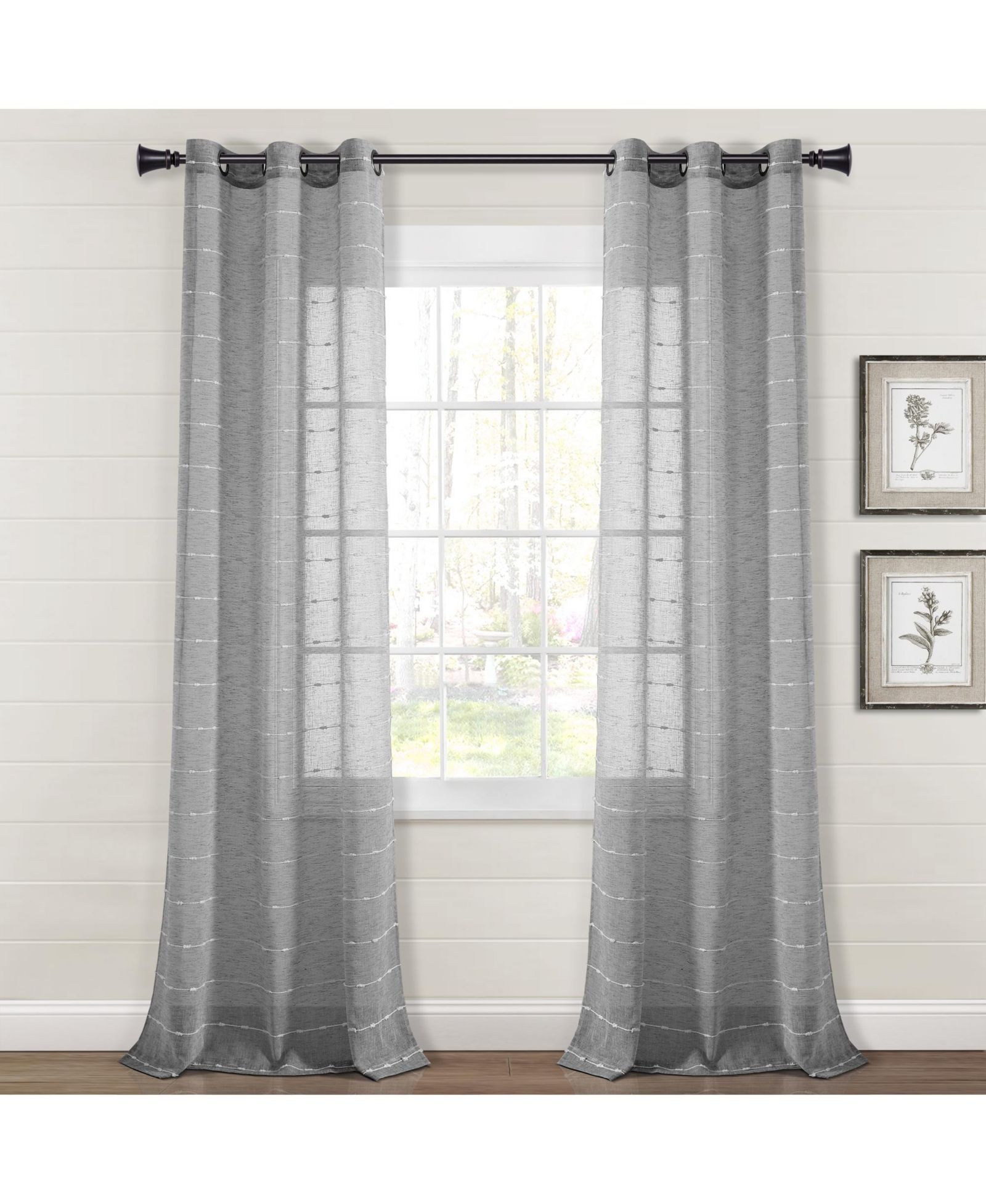 Тюль для окон Lush Decor Farmhouse Textured Grommet Sheer