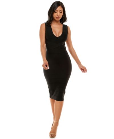 Женское платье Bebe V-neck Bandage Midi