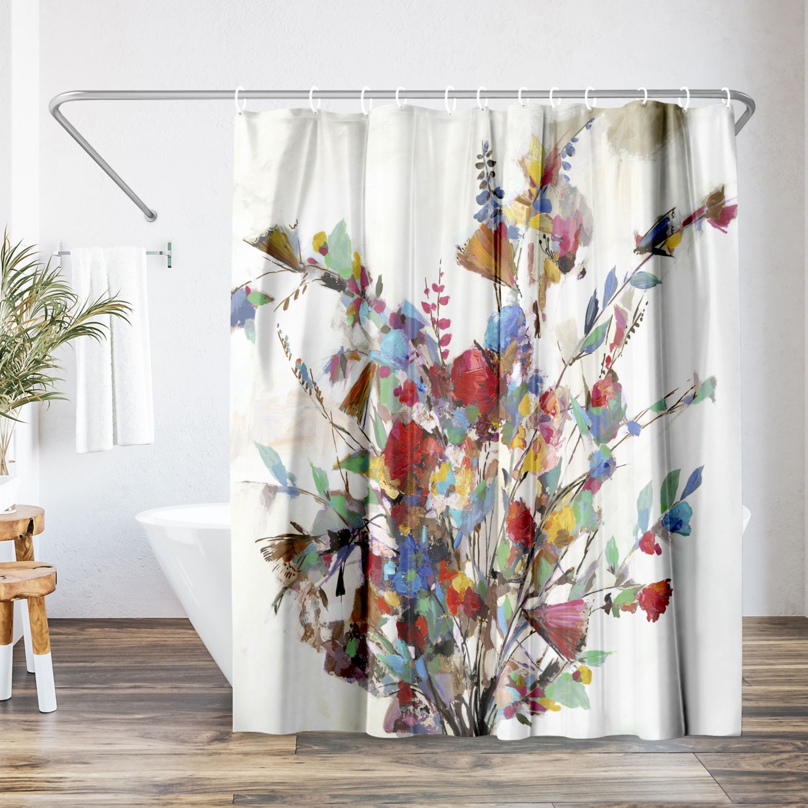 PI Creative Art штора Floral Shower Curtain 71x74 Spring Bouquet