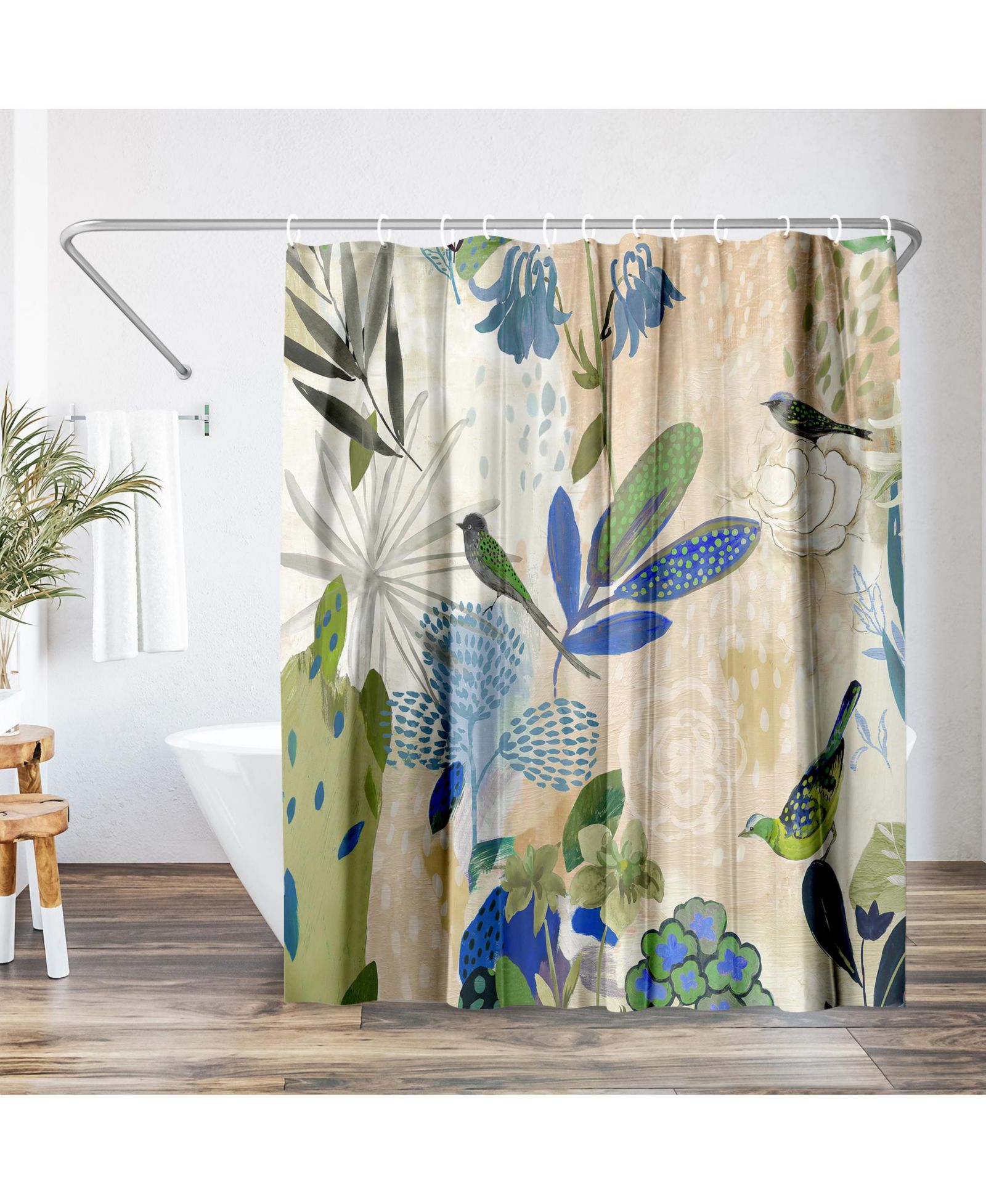 Americanflat Where the Passion Flower Grows by PI Creative Art Floral Shower Curtain, 71x74