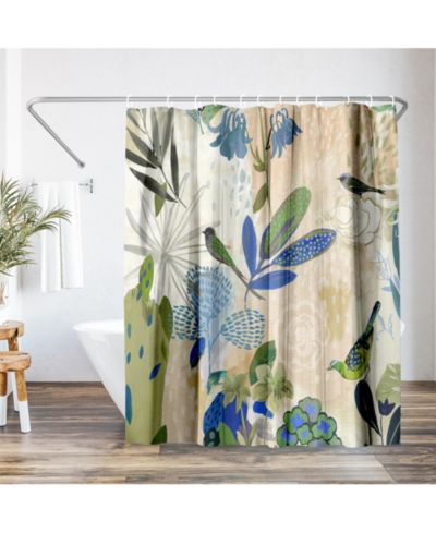 Americanflat Where the Passion Flower Grows by PI Creative Art Floral Shower Curtain, 71x74
