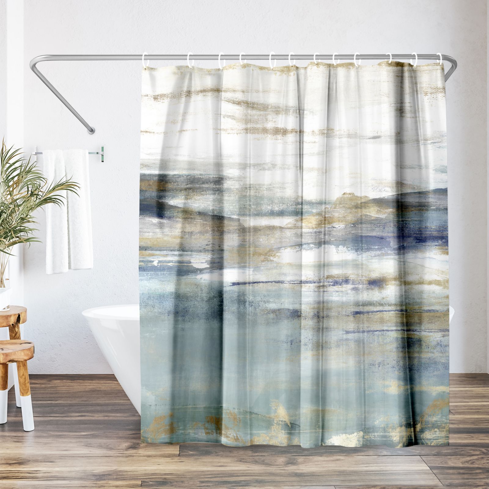 Americanflat штора для душа Coastal 71x74 - «Upon a Clear» от PI Creative Art