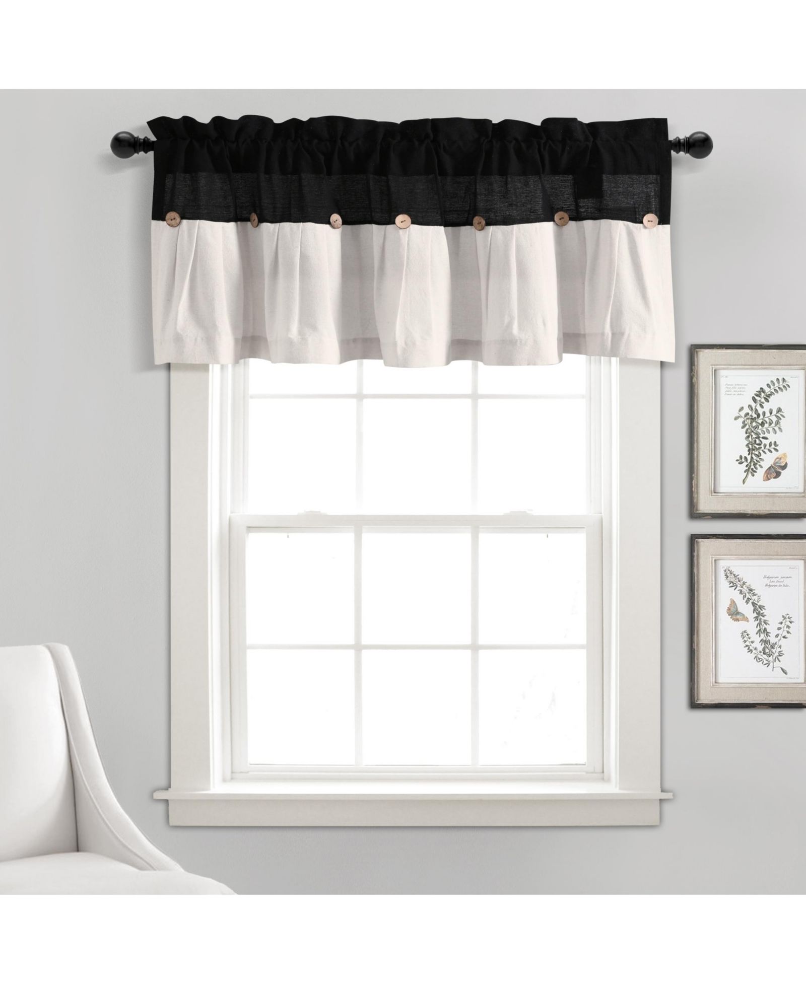 Lush Decor Linen Button Valance